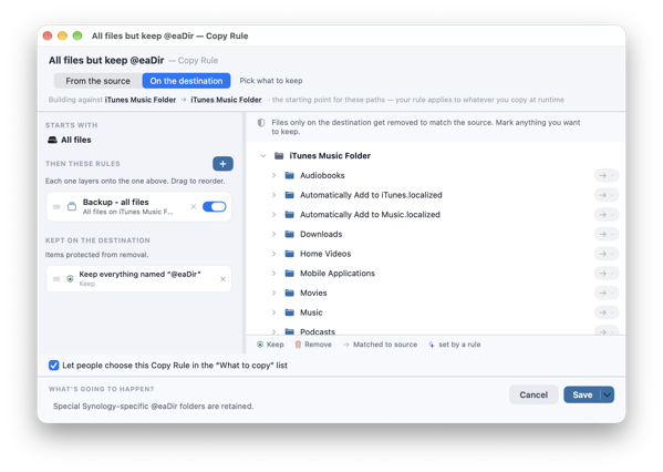 eaDir-rules.png The SuperDuper rule editor, saving @eaDir items.